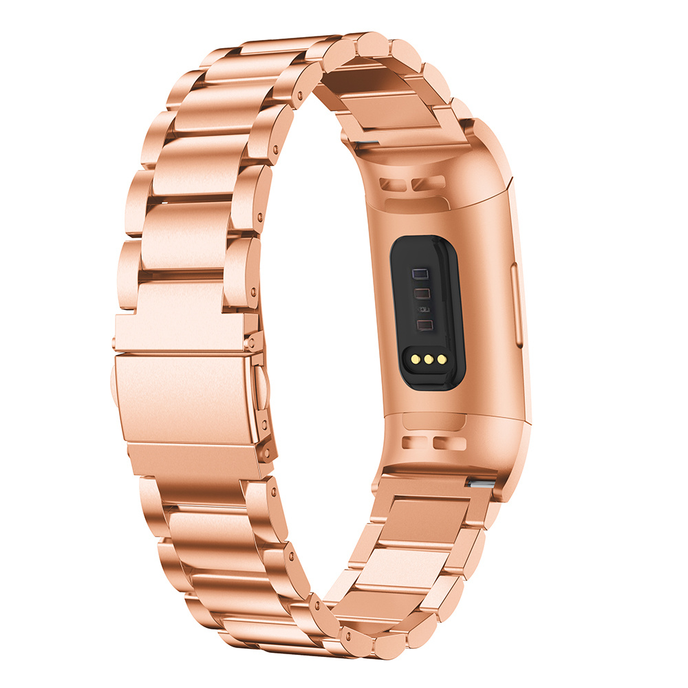 Fitbit Charge 3 & 4 kralen stalen schakel band - rose goud