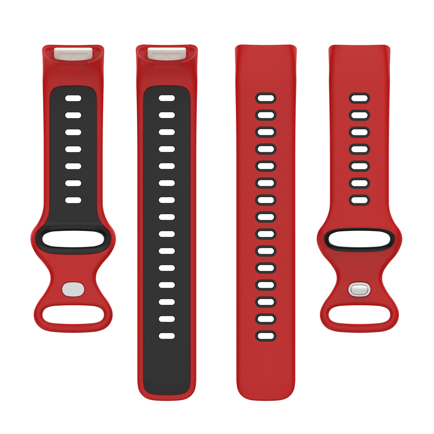 Fitbit Charge 5 dubbel sport band - rood zwart