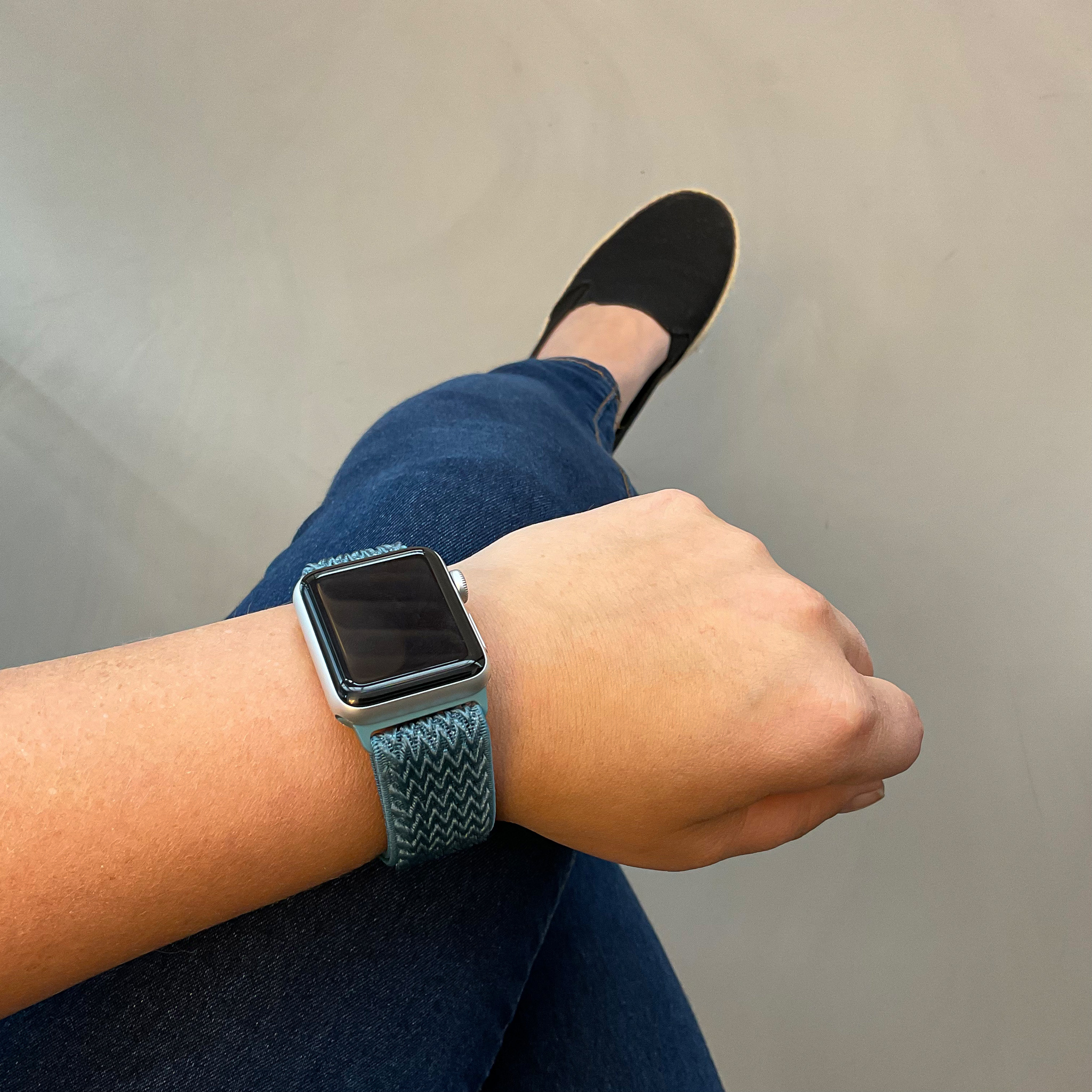 Apple Watch nylon geweven solo band - cyaan veer