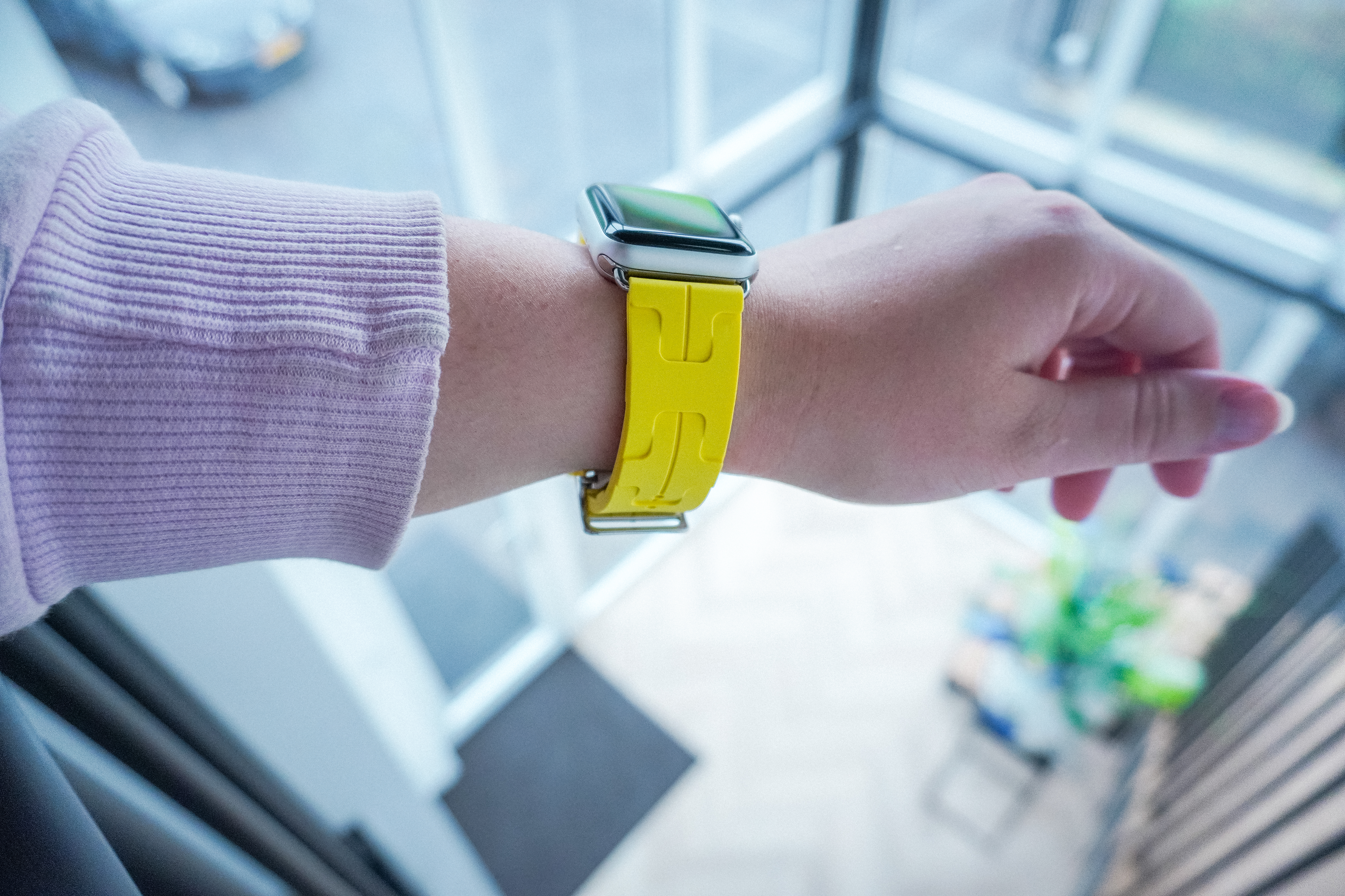 Apple Watch sport Hermès kilim single tour - geel