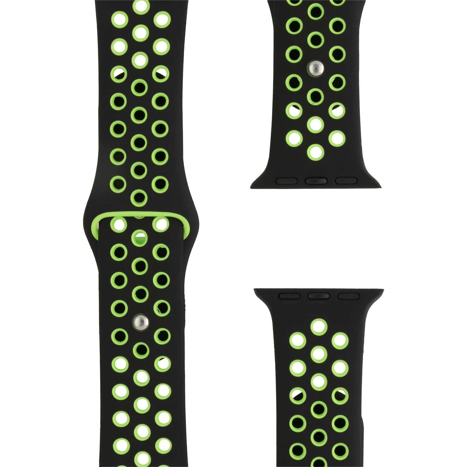 Apple-Watch-dubbel-sport-band-zwart-groen-7434008436487-123watches-foto2