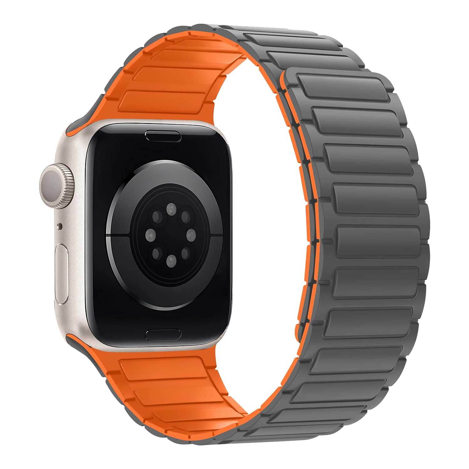 Apple Watch band Zyro – siliconen – grijs oranje