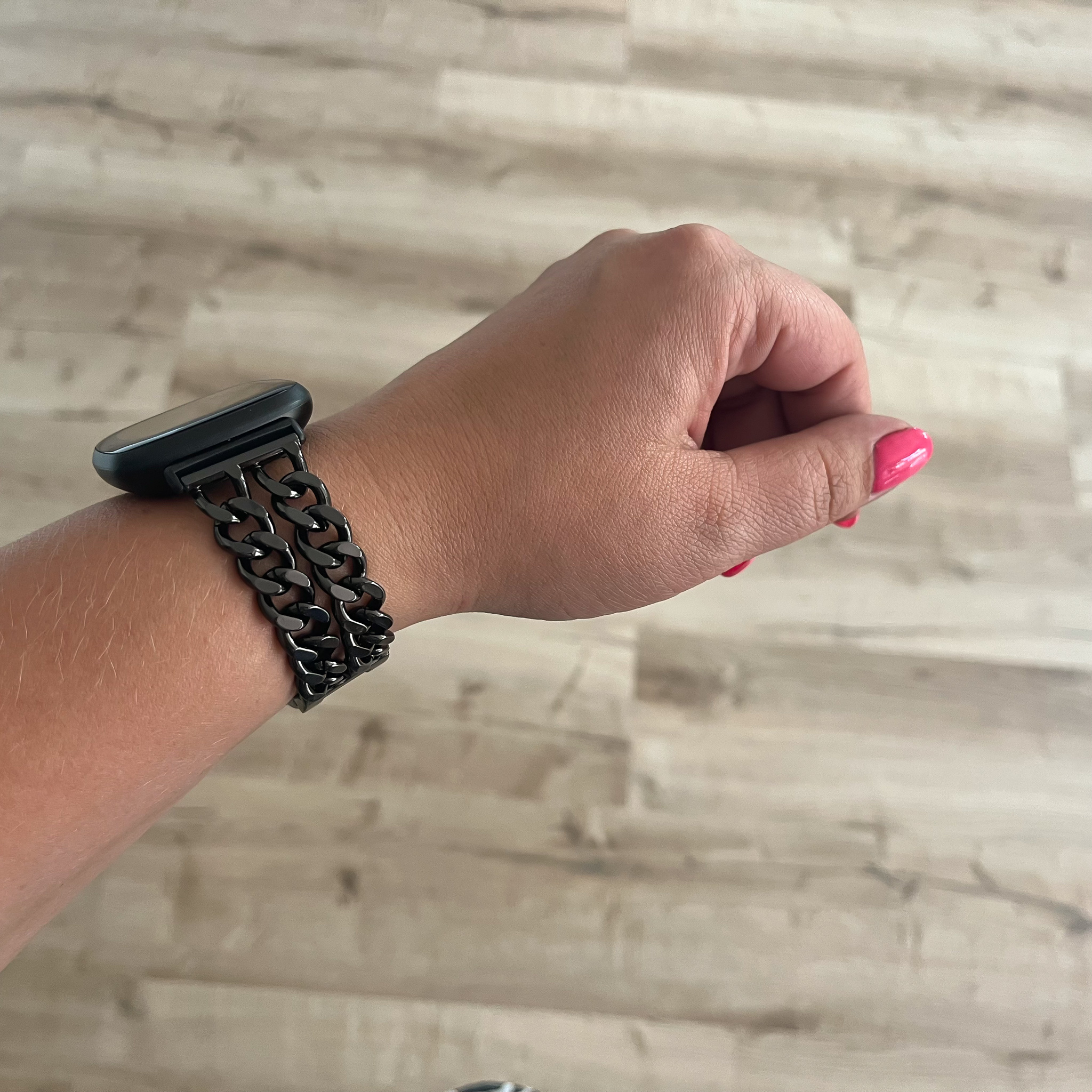 Fitbit Versa 3 / Sense cowboy stalen schakel band - zwart