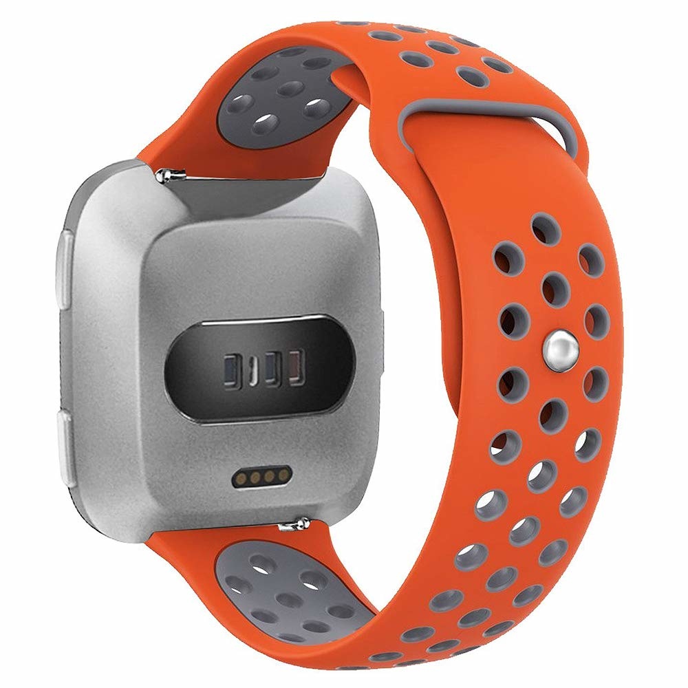 Fitbit Versa dubbel sport band - oranje grijs