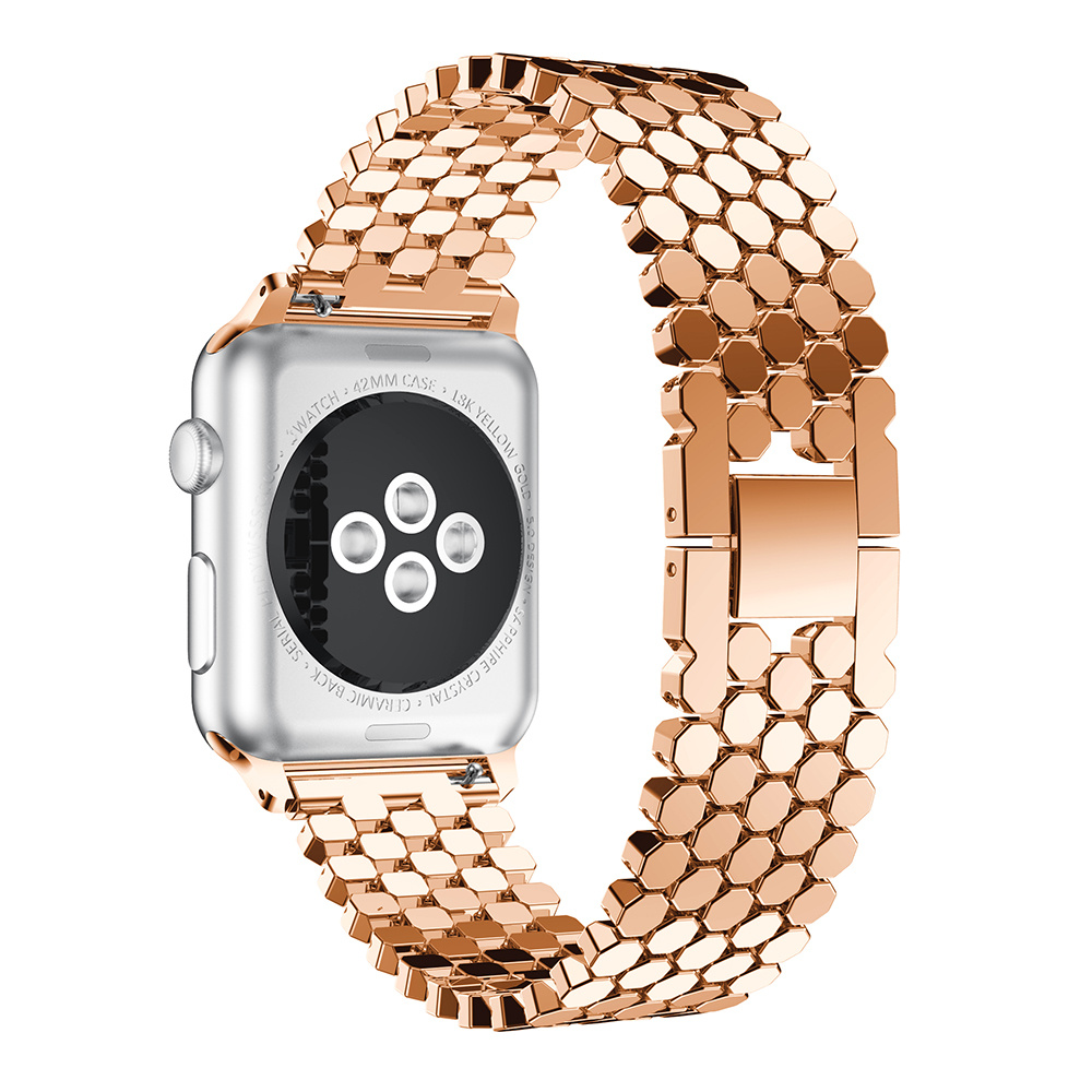 Apple Watch vis stalen schakel band - rose goud