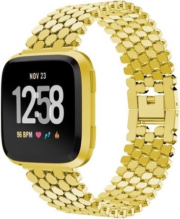 Fitbit Versa vis stalen schakel band - goud