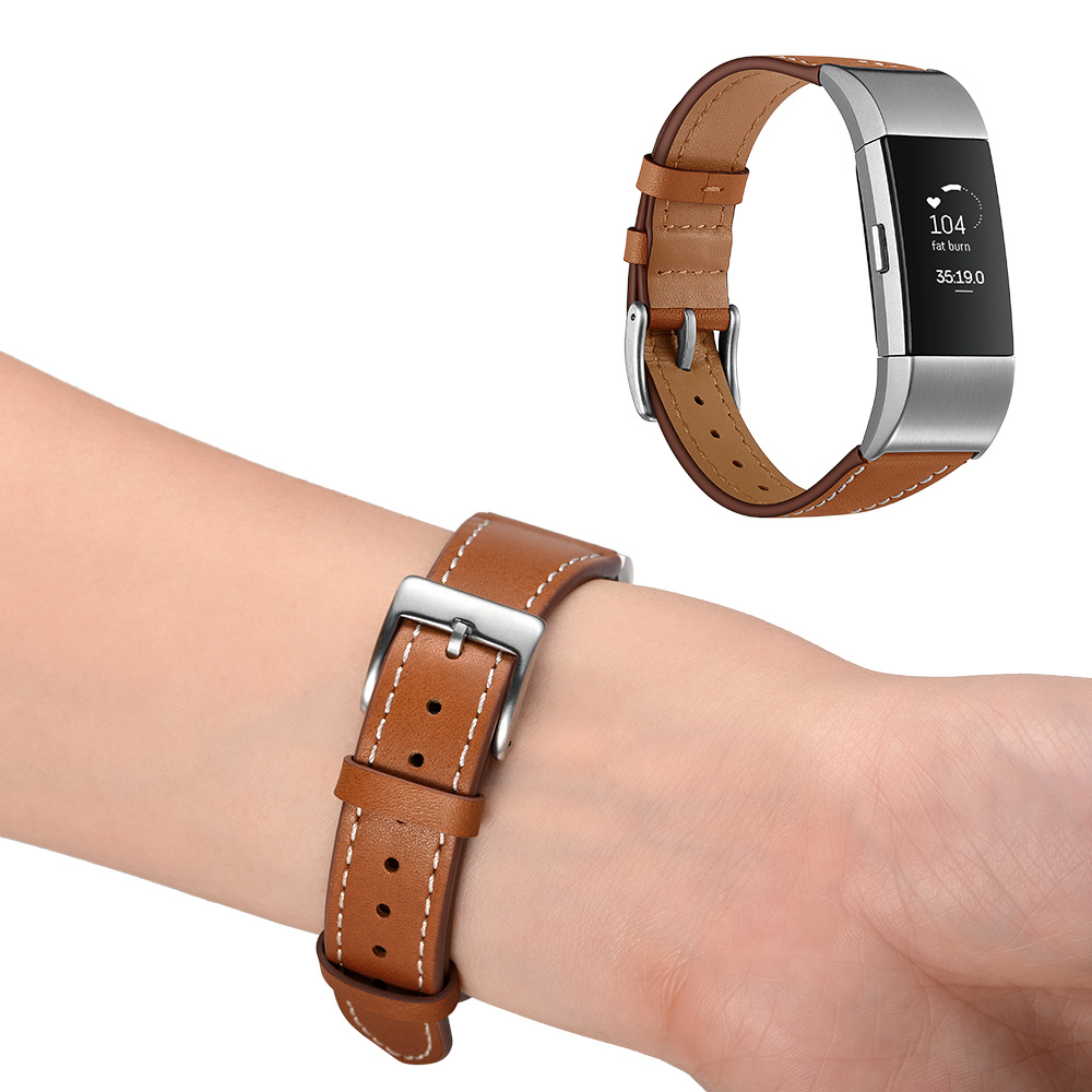 Fitbit Charge 2 premium leren band - bruin
