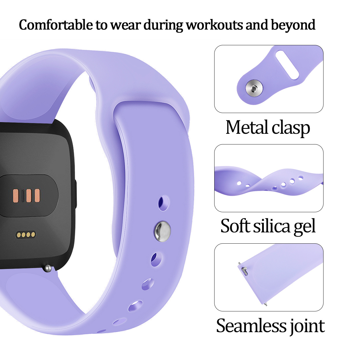 Fitbit Versa siliconen sport band - lichtpaars