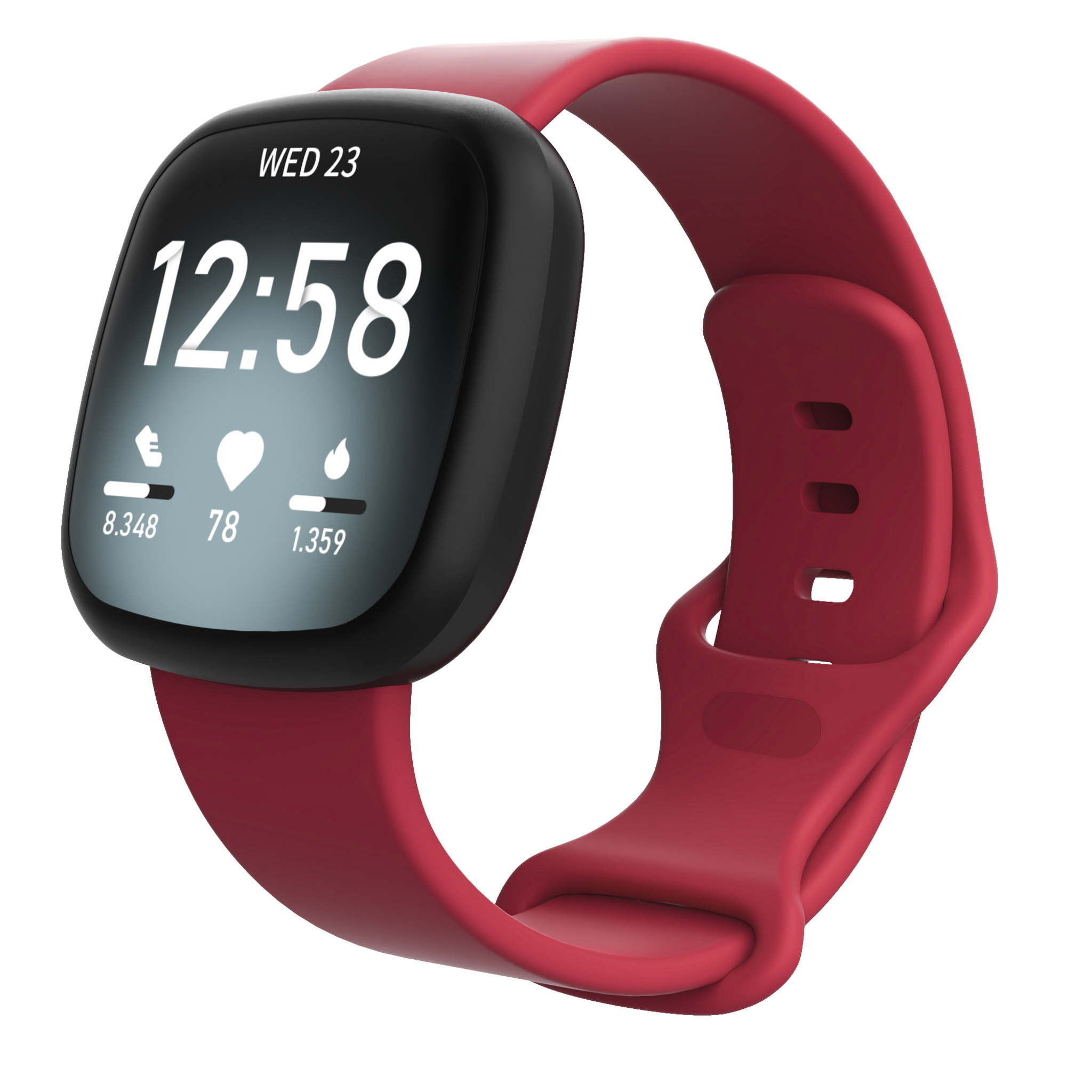 Fitbit Versa 3 / Sense sport band - donkerrood