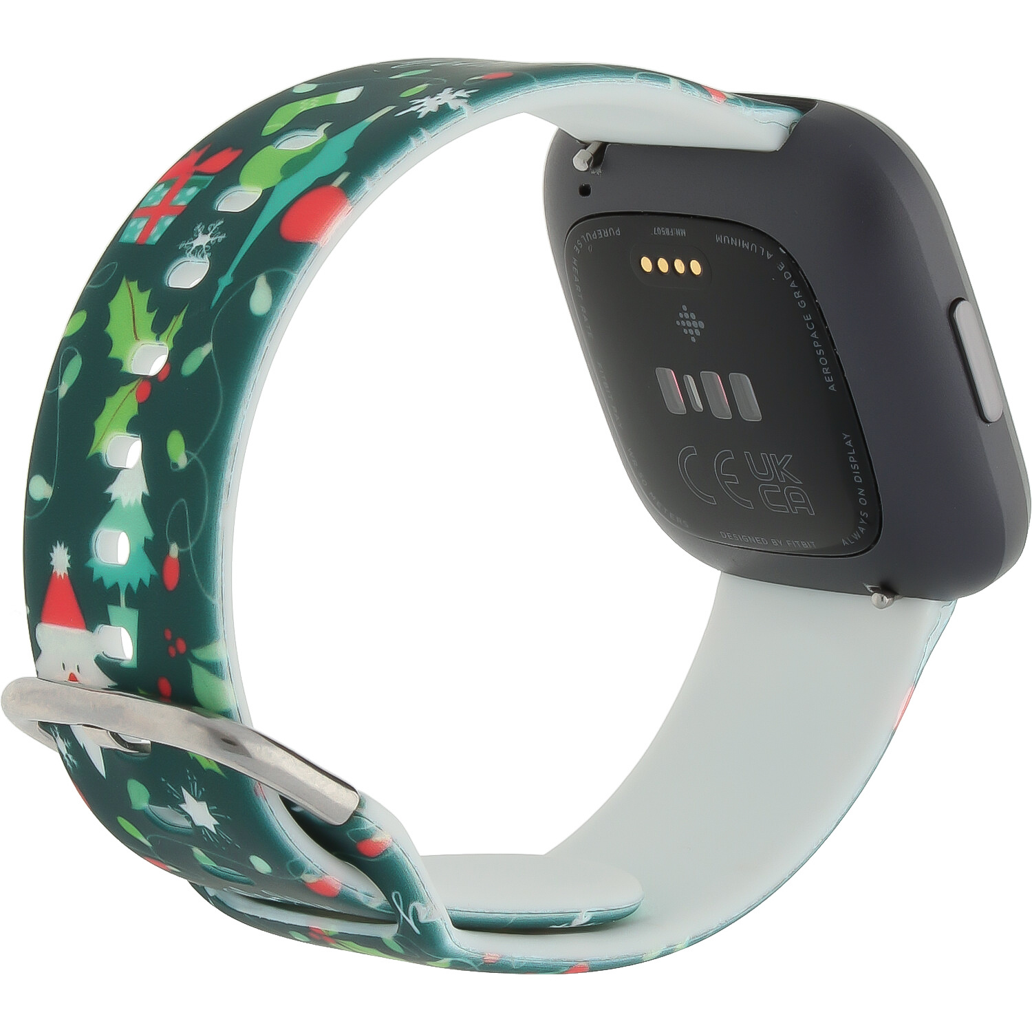 Fitbit Versa print sport band - kerst donkergroen