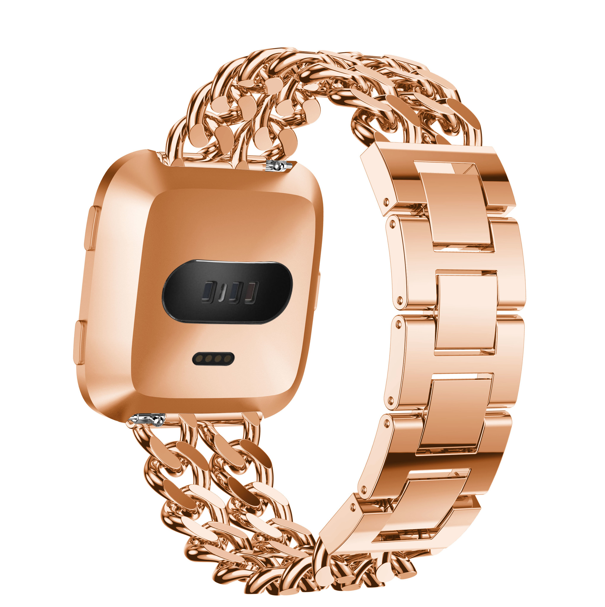 Fitbit Versa cowboy stalen schakel band - rose goud