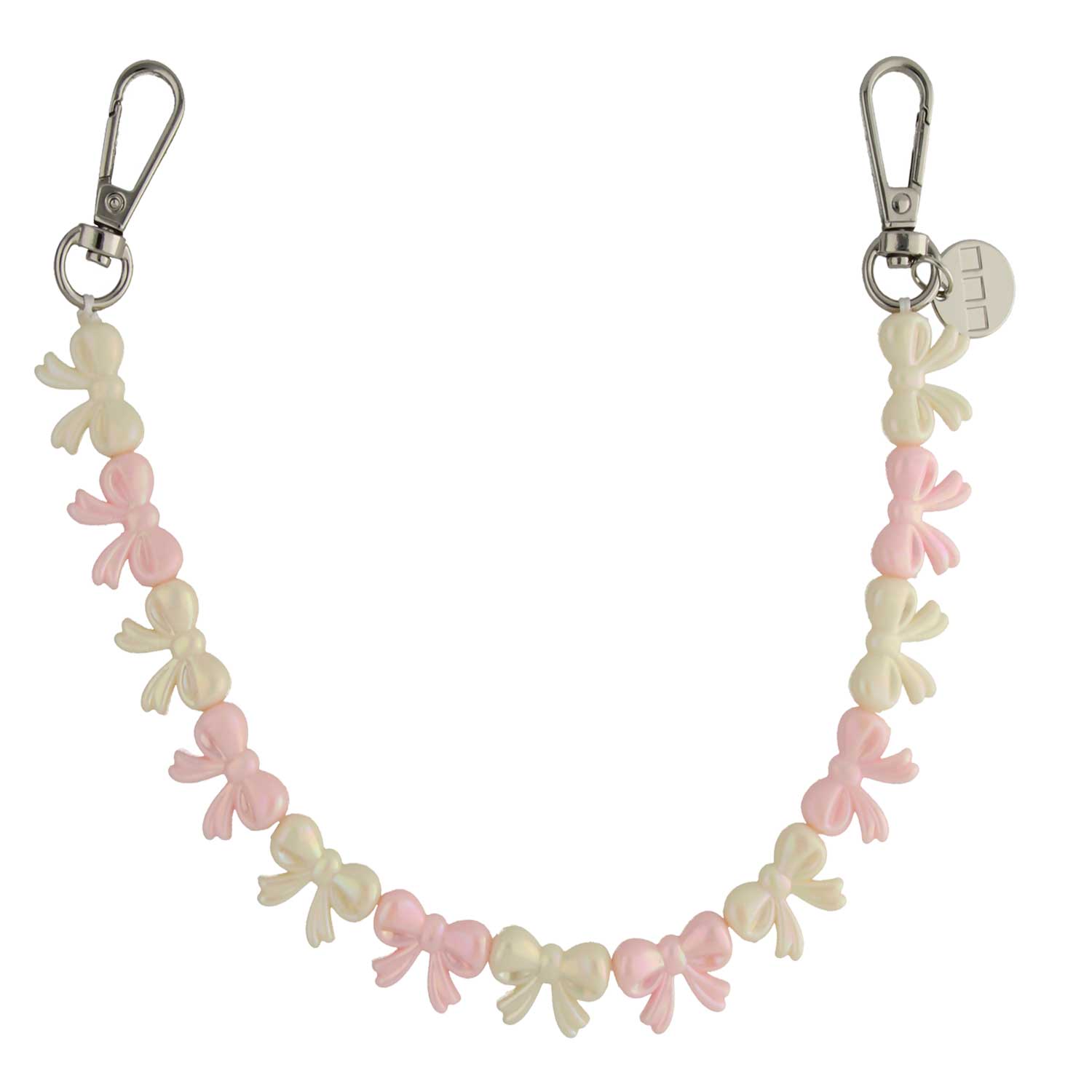 Telefoonkoord Bow – lichtroze - wit – zilver