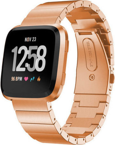 Fitbit Versa stalen schakel band - rose goud