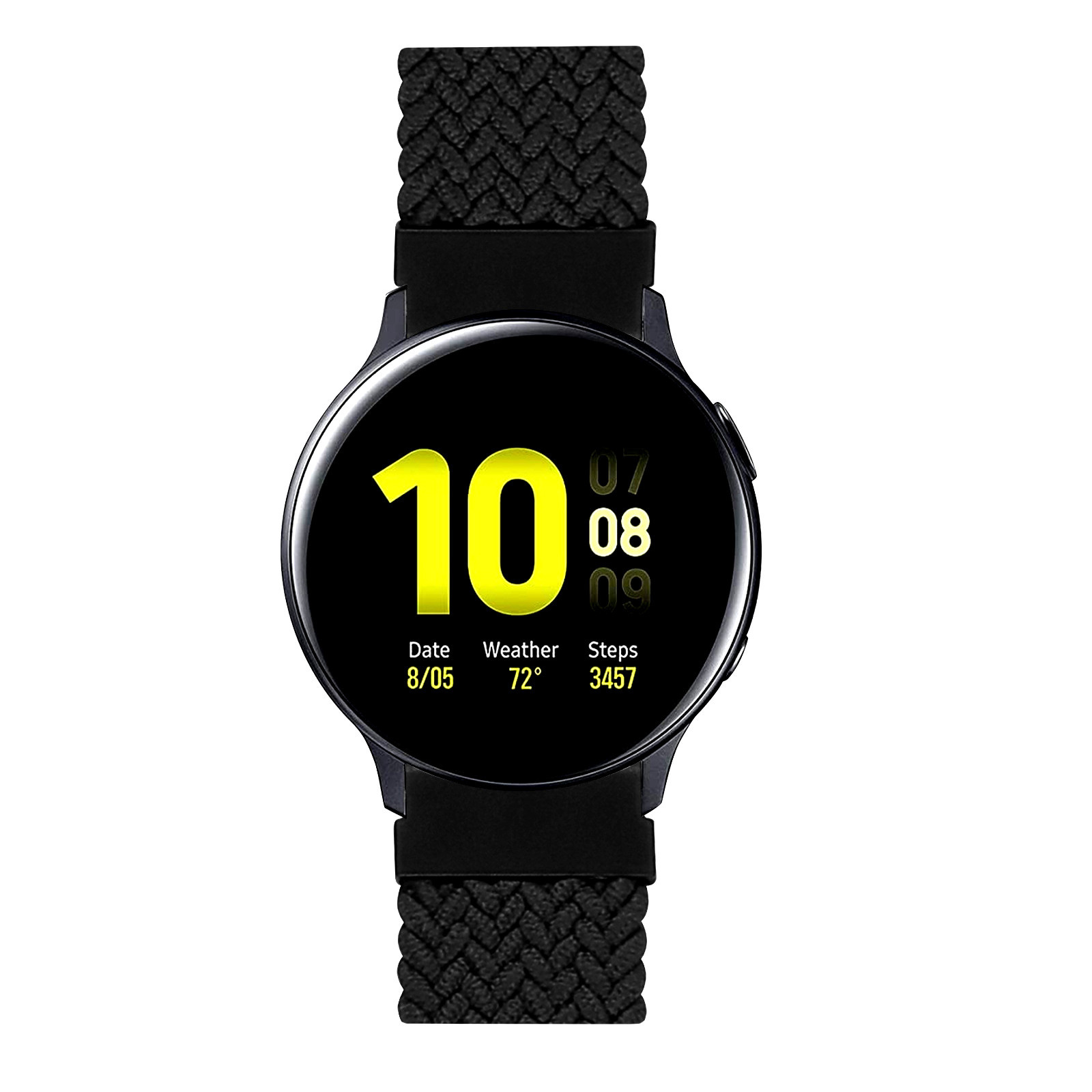 Garmin Vivoactive / Vivomove nylon gevlochten solo band - zwart