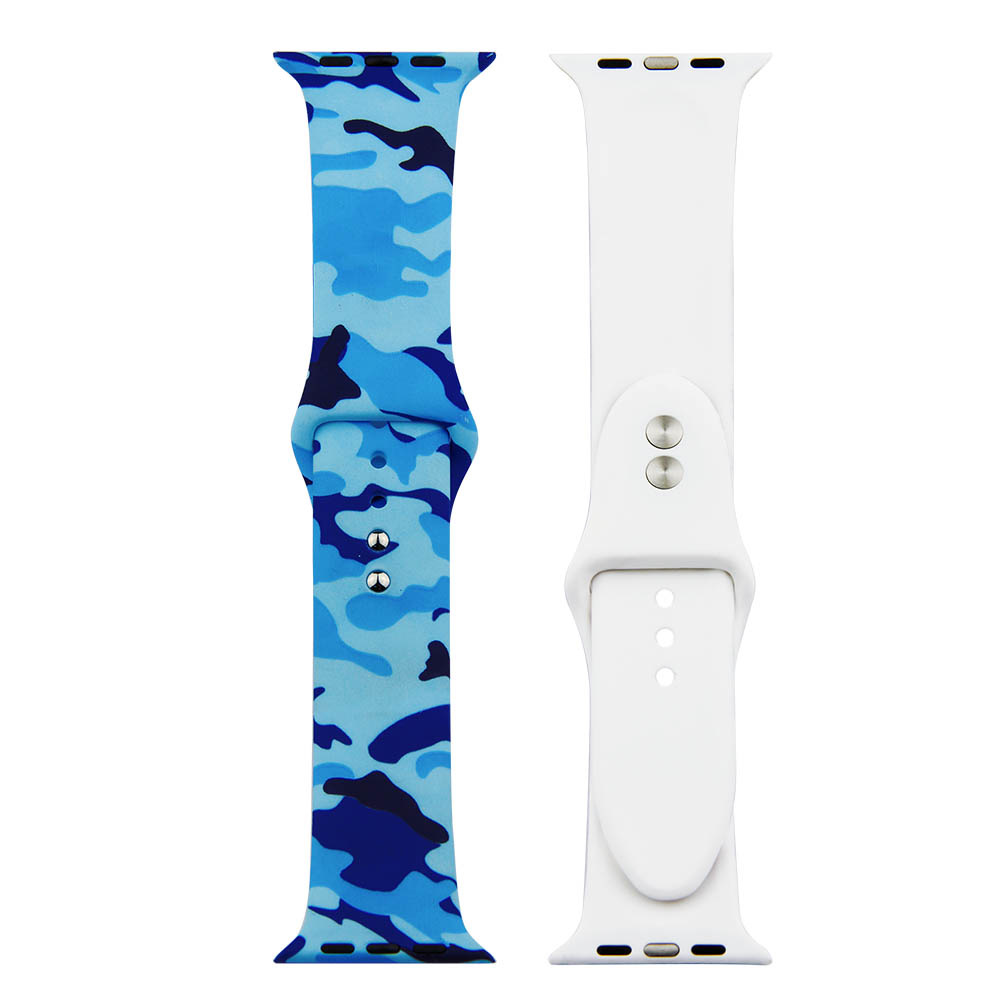 Apple Watch print sport band camouflage blauw