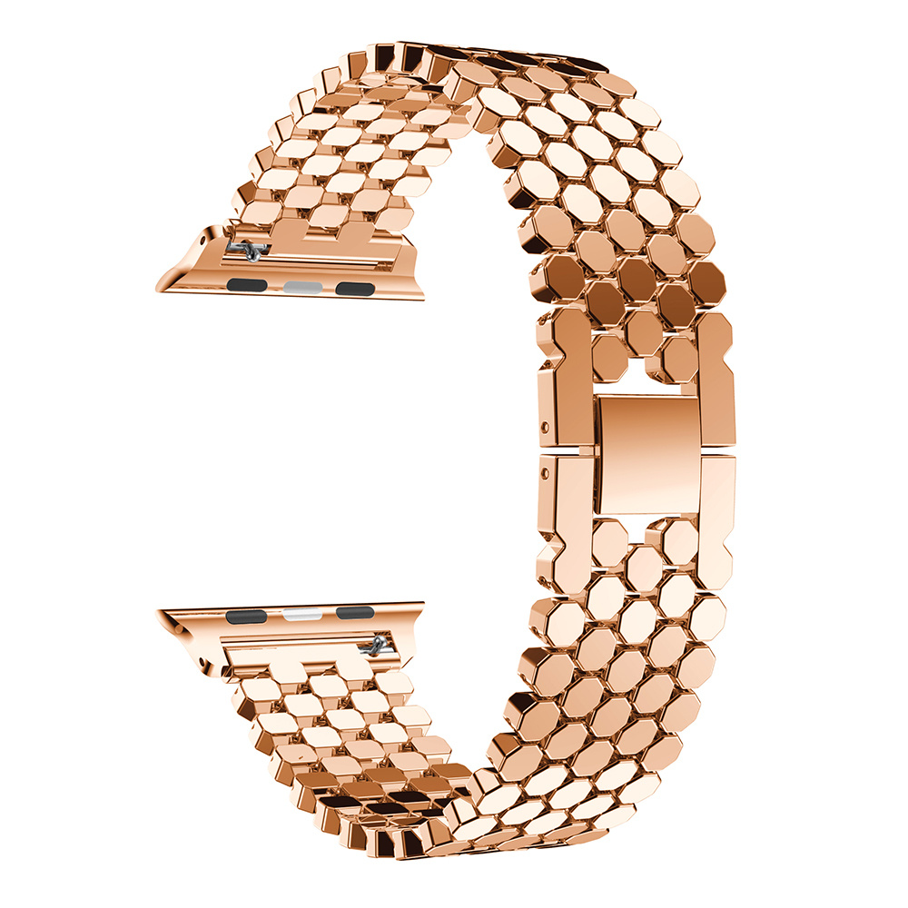 Apple Watch vis stalen schakel band - rose goud