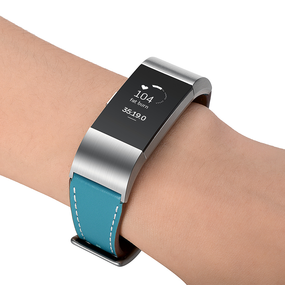 Fitbit Charge 2 premium leren band - lichtblauw Fitbit Charge 2 premium leren band - lichtblauw