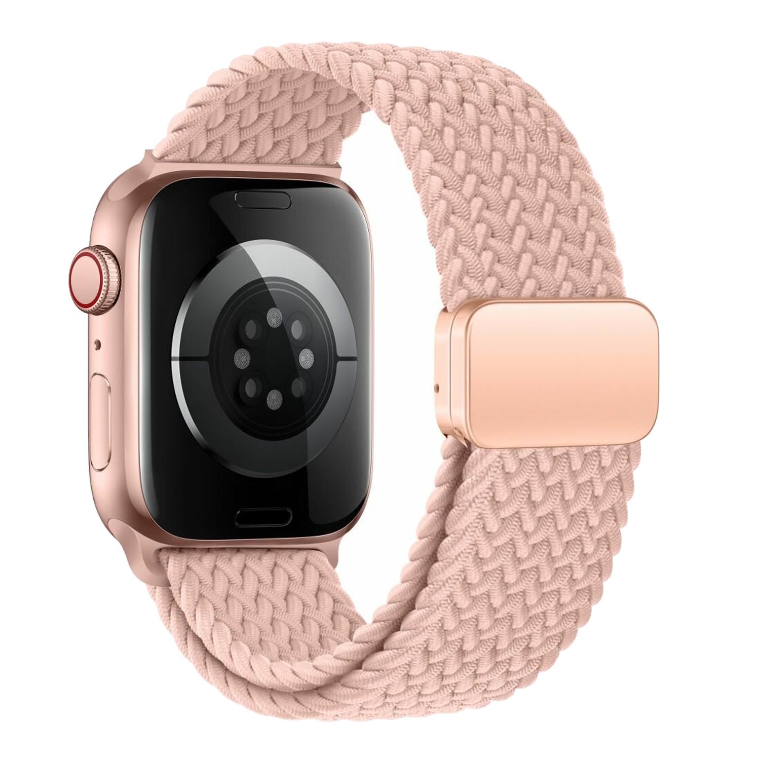 Apple Watch bandje Zyra - nylon - Pink Sand