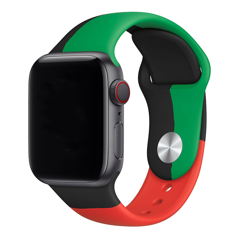 Apple Watch Sport Band Black Unity - Rood Groen