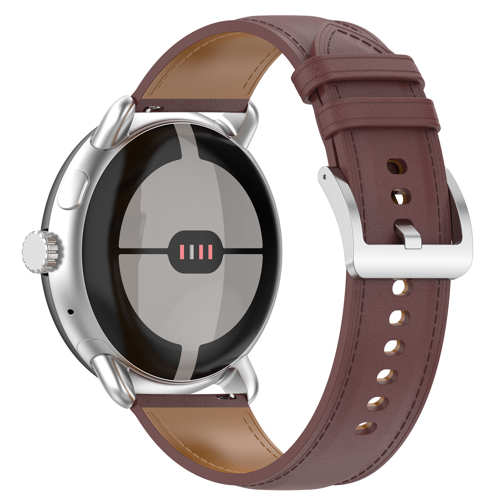Google Pixel Watch leren band - donkerbruin