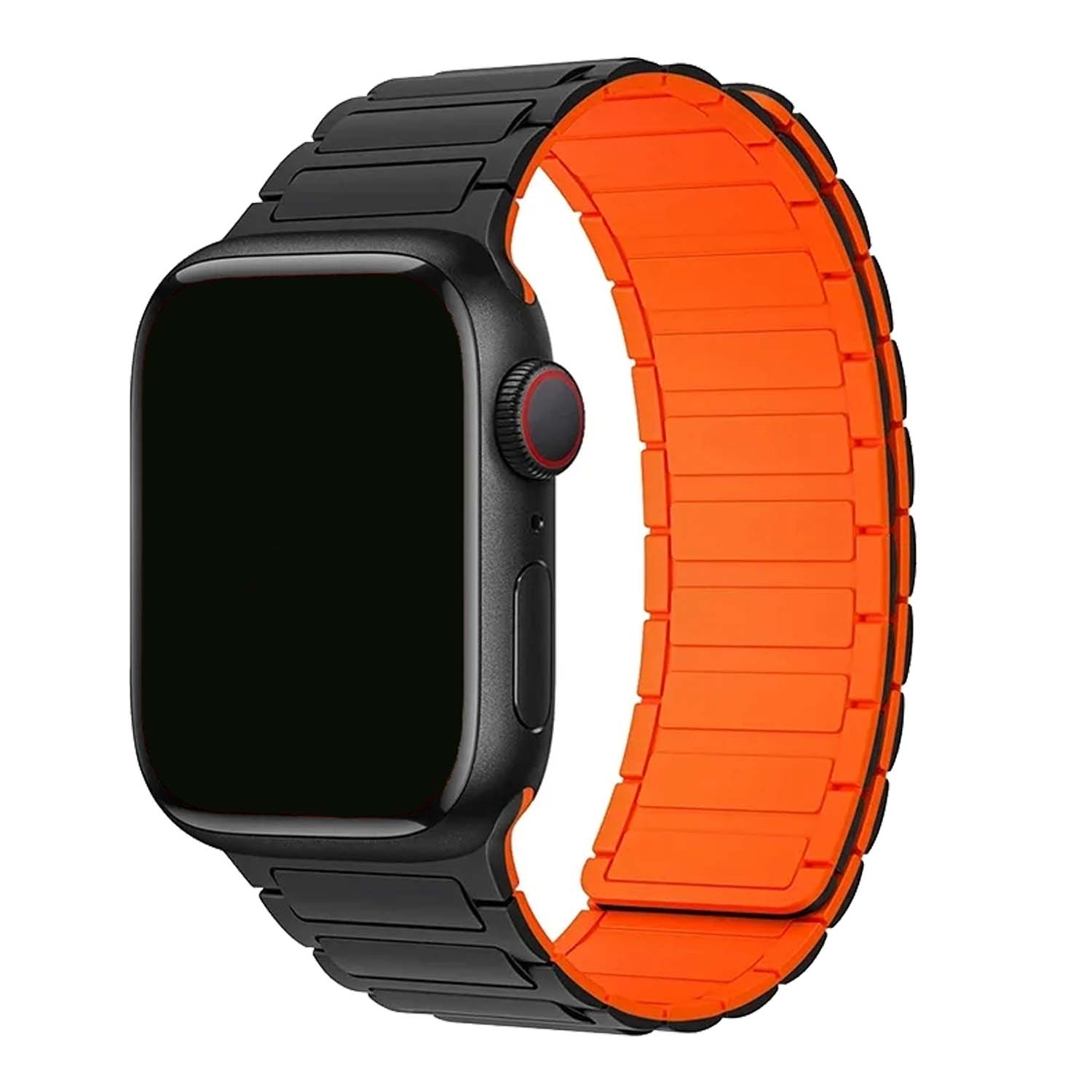 Apple Watch band Zyro – siliconen – zwart oranje