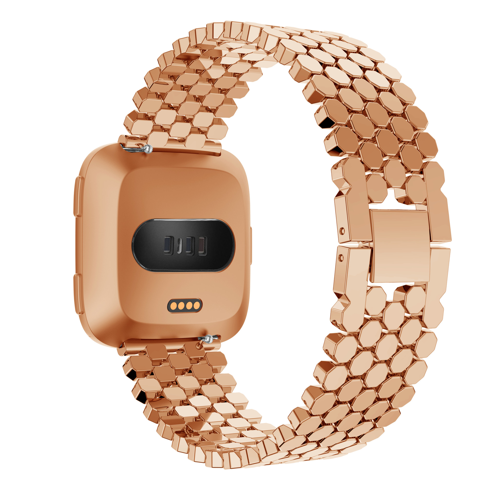 Fitbit Versa vis stalen schakel band - rose goud