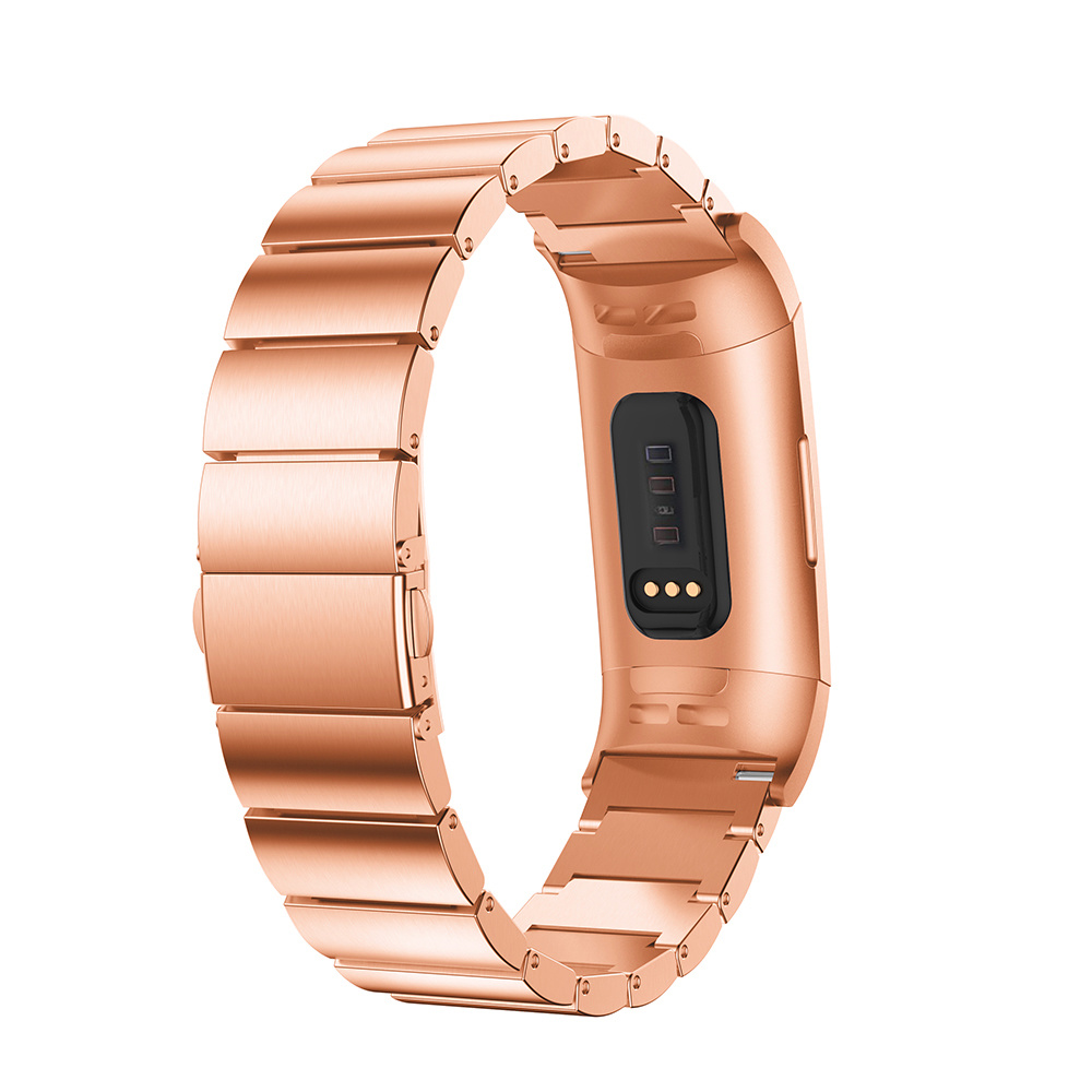 Fitbit Charge 3 & 4 stalen schakel band - rose goud