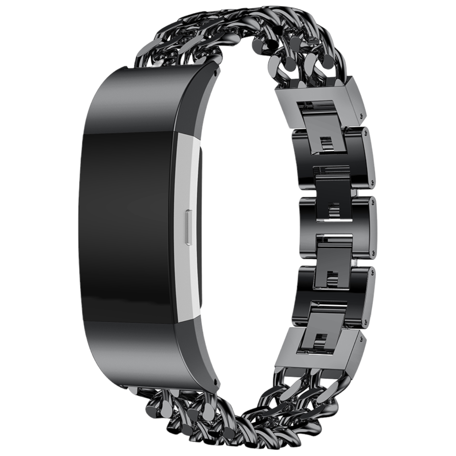 Fitbit Charge 2 cowboy stalen schakel band - zwart