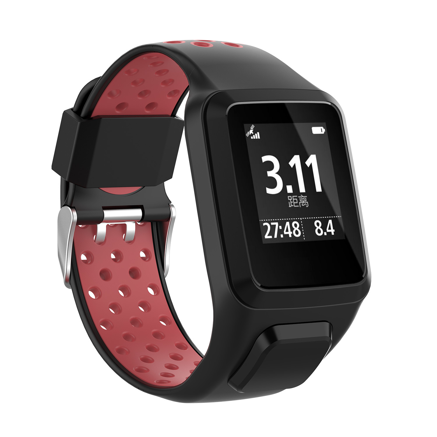 TomTom Runner / Spark / Adventure dubbel sport band - zwart rood