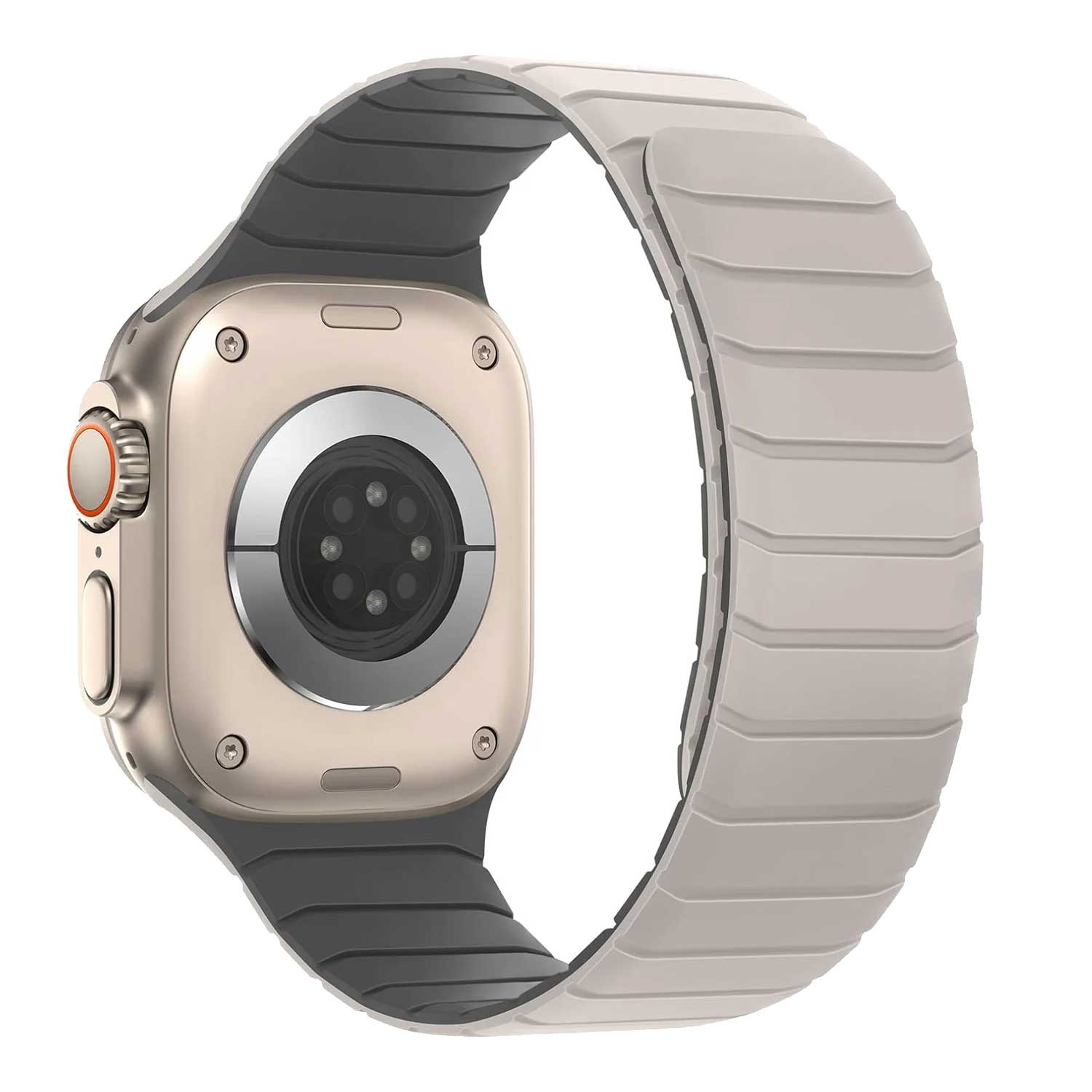 Apple Watch band Vetra – siliconen – sterrenlicht grijs