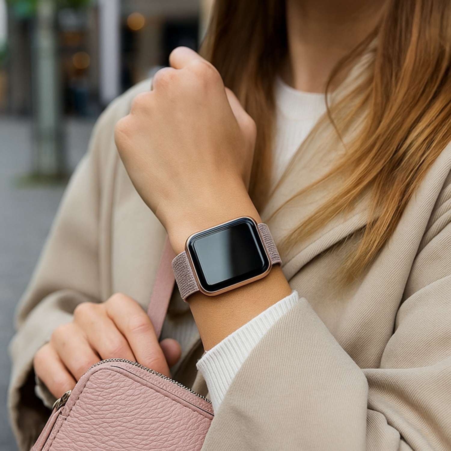 Apple-Watch-Nylon-geweven-sport-band-Pink-Sand-P7435110166156-123watches-sfeer3