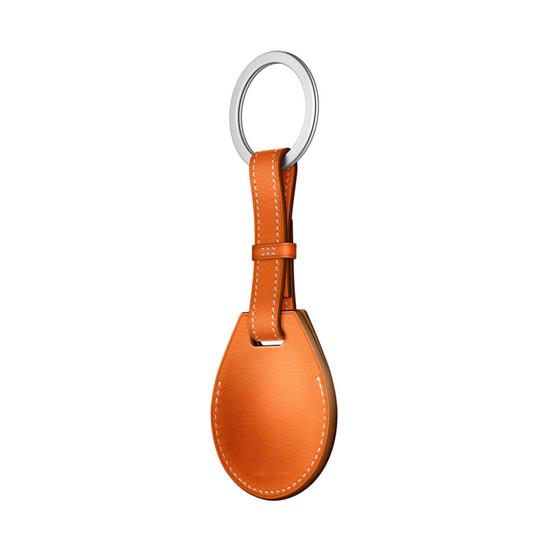 AirTag leren ring sleutelhanger - oranje