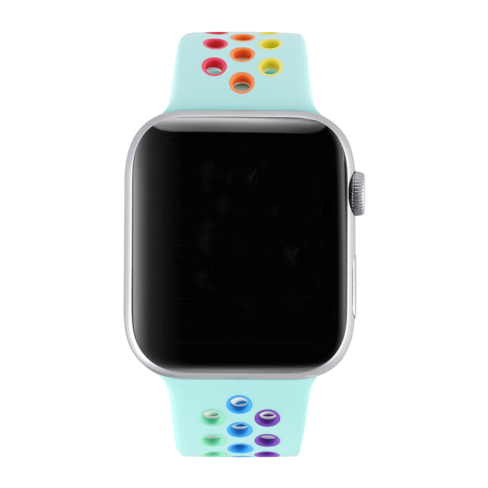 Apple Watch dubbel sport band - kleurrijk lichtblauw