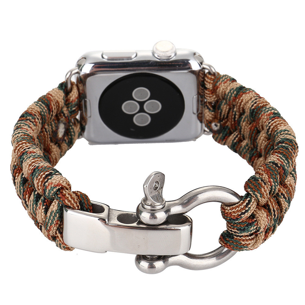 Apple Watch nylon rope band - camouflage bruin