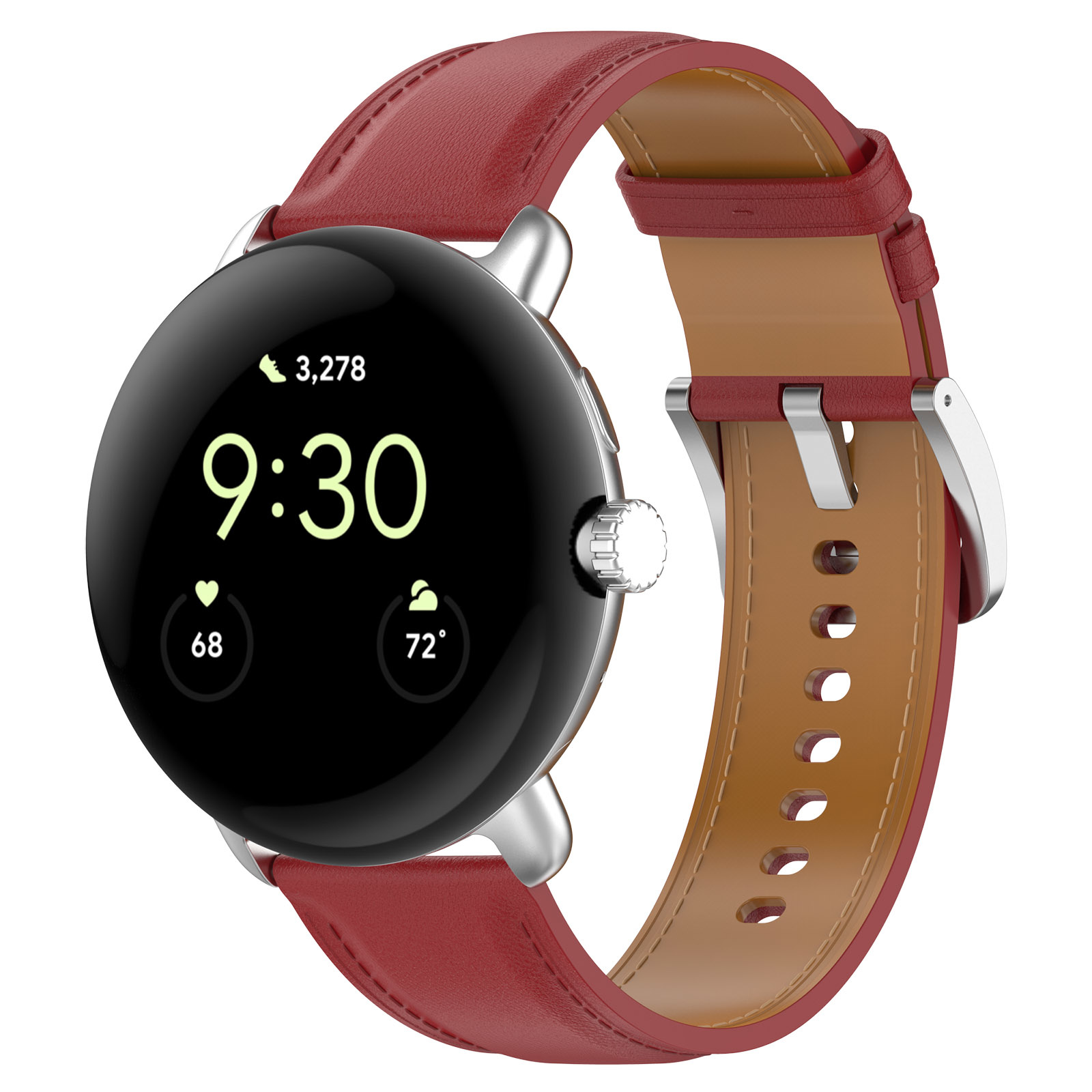 Google Pixel Watch leren band - rood