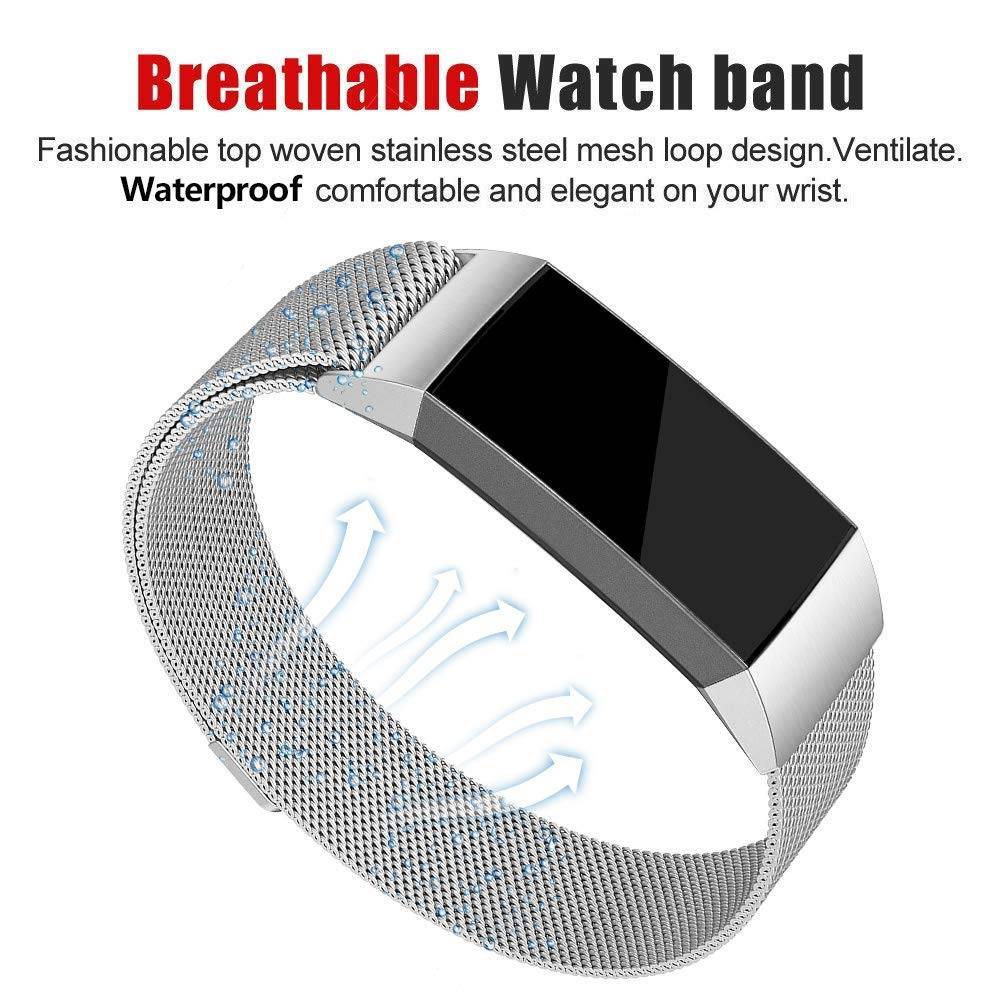 Fitbit Charge 3 & 4 milanese band - zilver