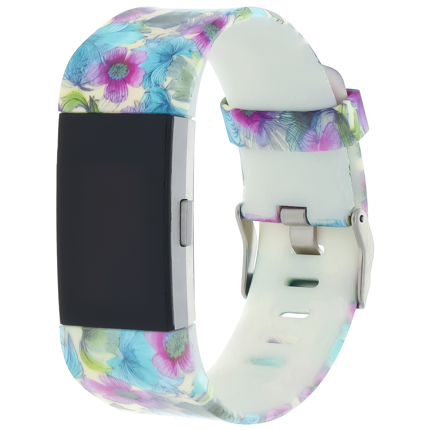 Fitbit Charge 2 print sport band - blauwe bloem