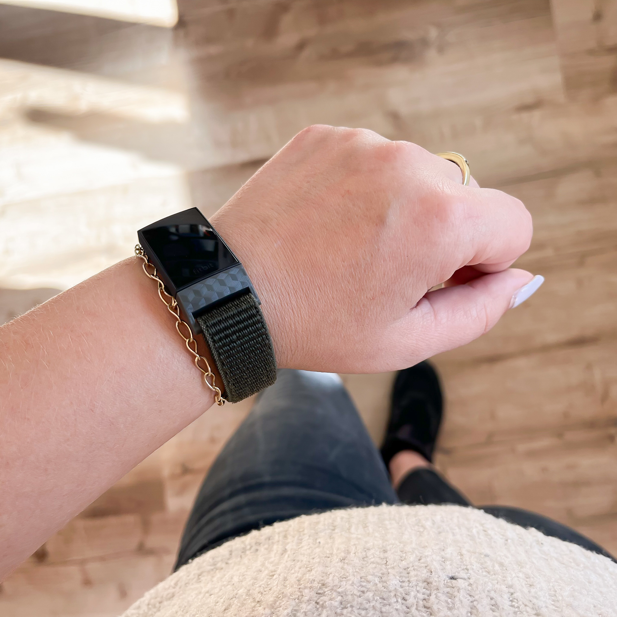 Fitbit Charge 3 & 4 nylon band - leger groen