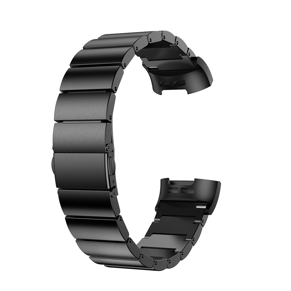 Fitbit Charge 3 & 4 stalen schakel band - zwart