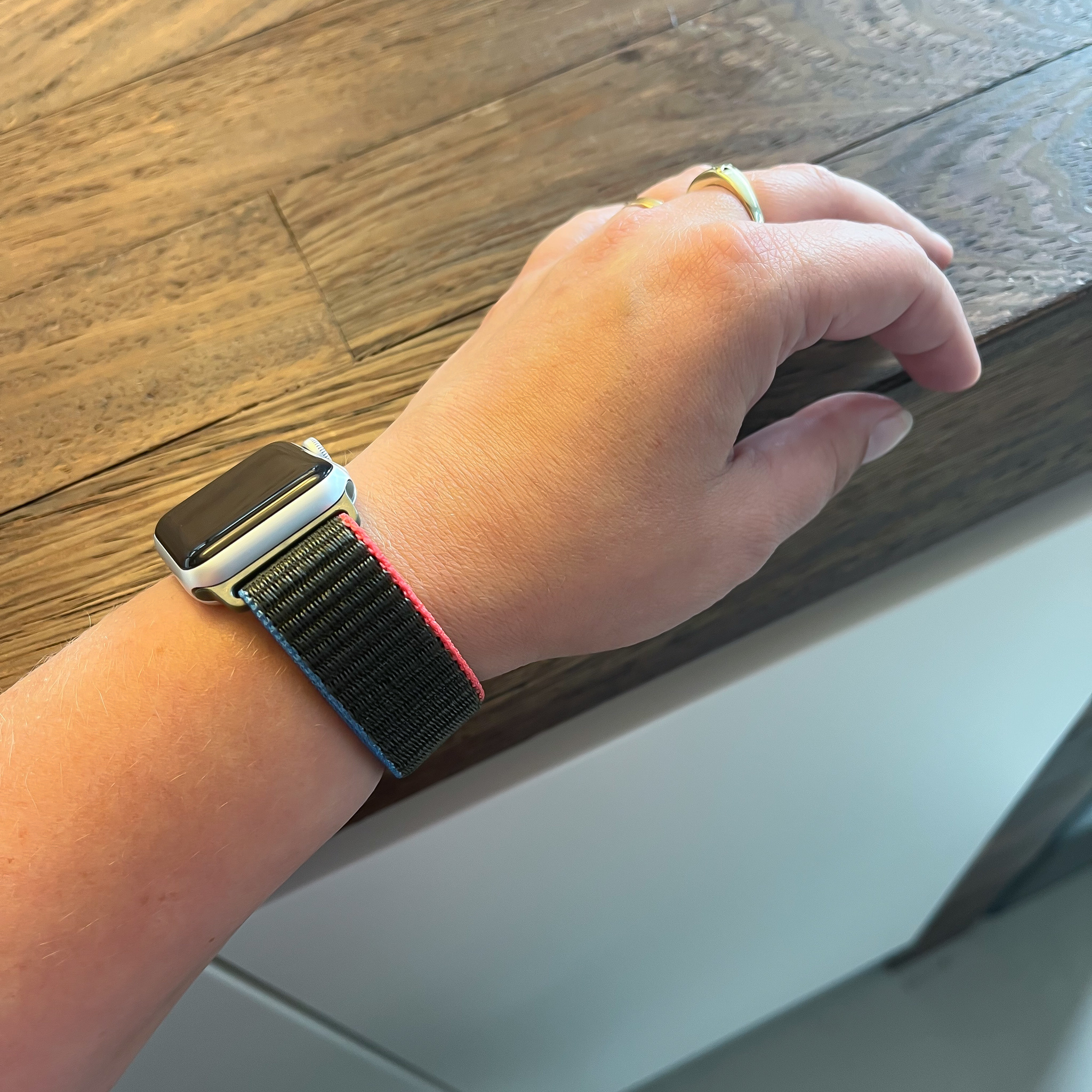 Apple Watch nylon geweven sport band  - olijf mix