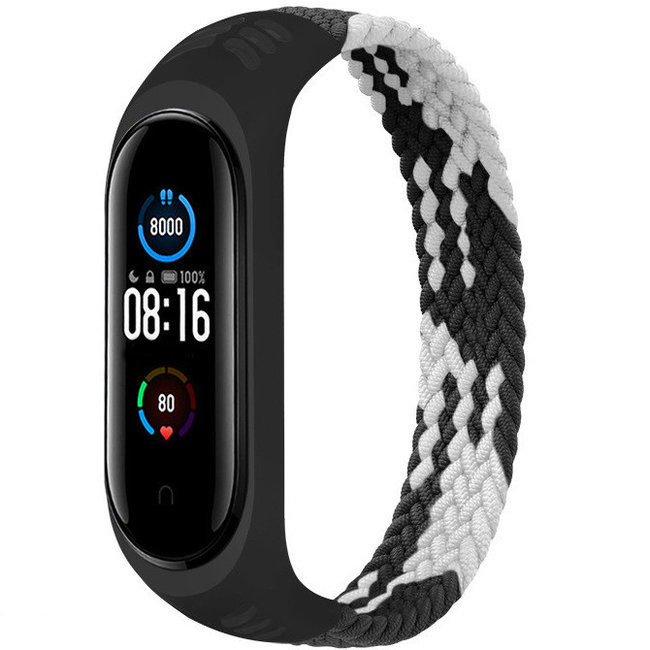 Xiaomi Mi 3/4/5/6 nylon gevlochten solo band - zwart wit