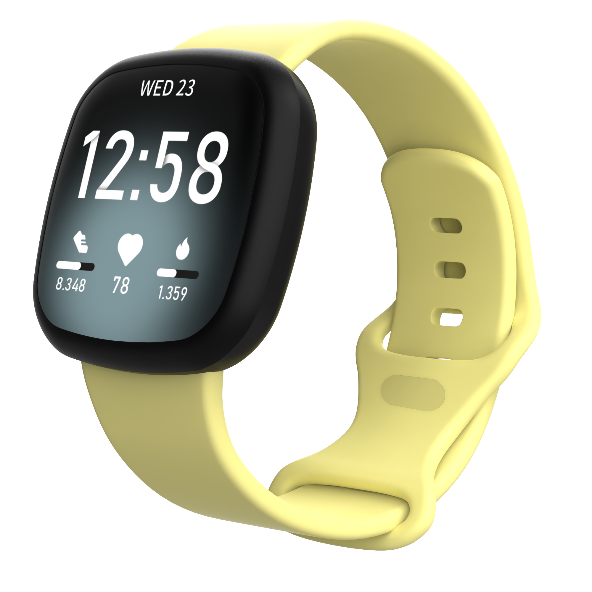 Fitbit Versa 3 / Sense sport band - geel