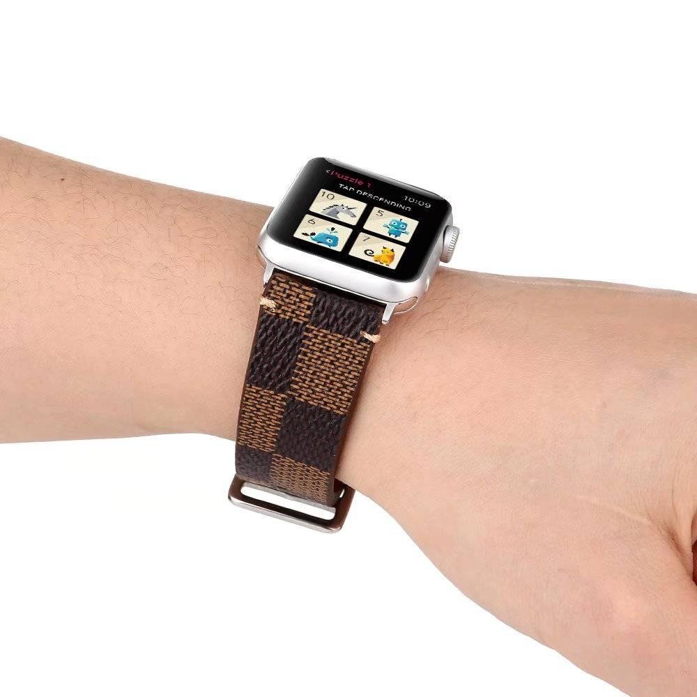 Apple Watch leren grid band - bruin