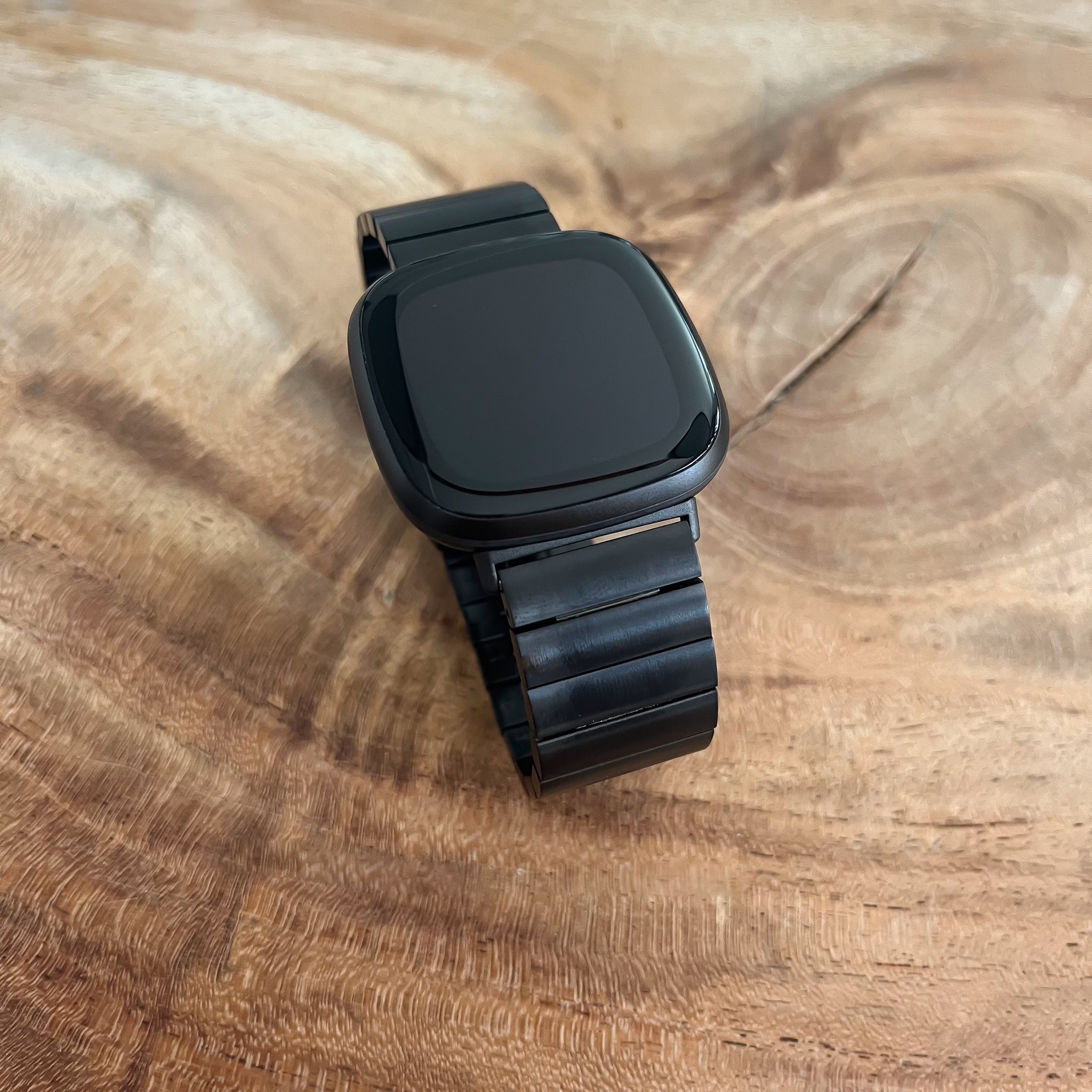 Fitbit Versa 3 / Sense stalen schakel band - zwart