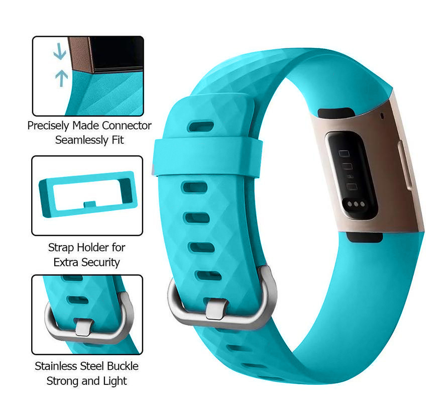 Fitbit Charge 3 & 4 sport wafel band - groenblauw Fitbit Charge 3 & 4 sport wafel band - groenblauw