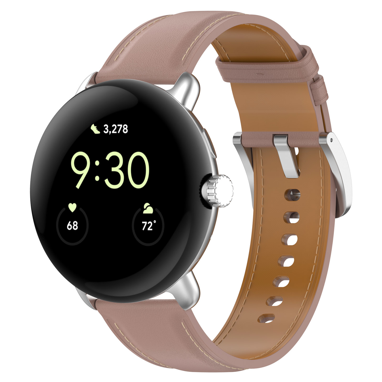 Google Pixel Watch leren band - beige