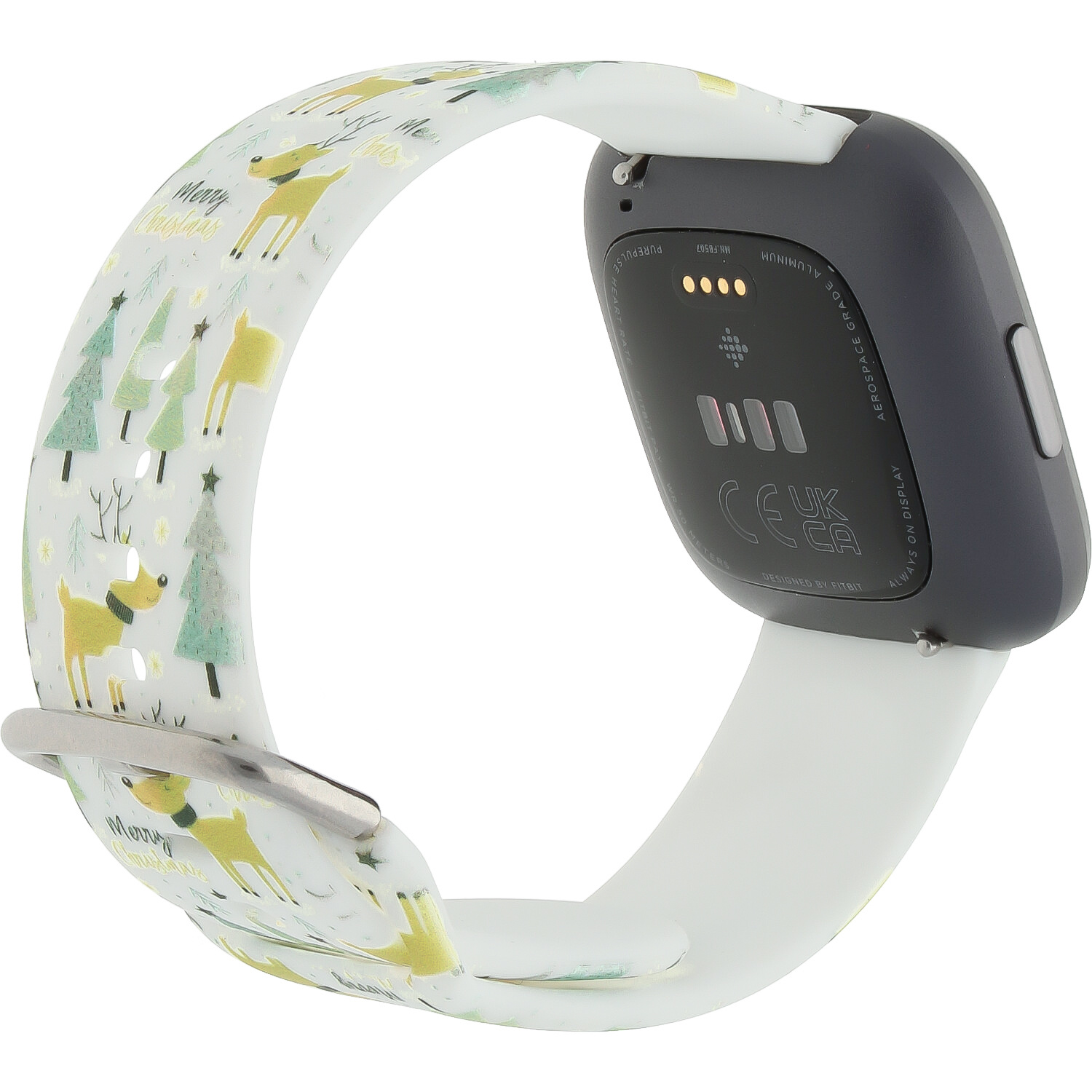 Fitbit Versa print sport band - kerst kerstboom wit