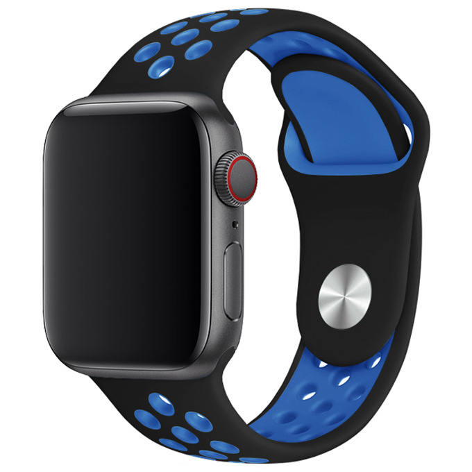 Apple Watch dubbel sport band - zwart blauw