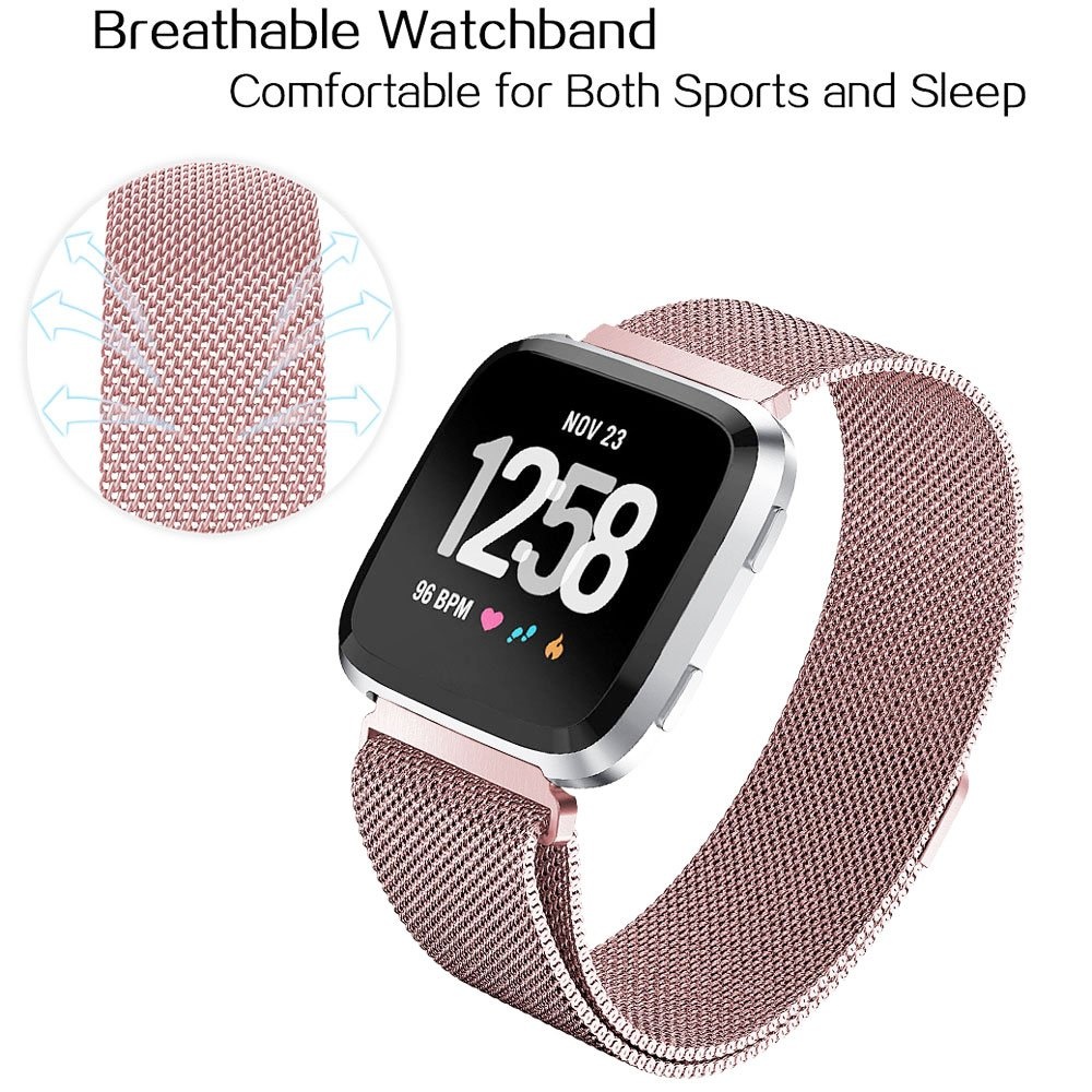 Fitbit Versa milanese band - rose rood