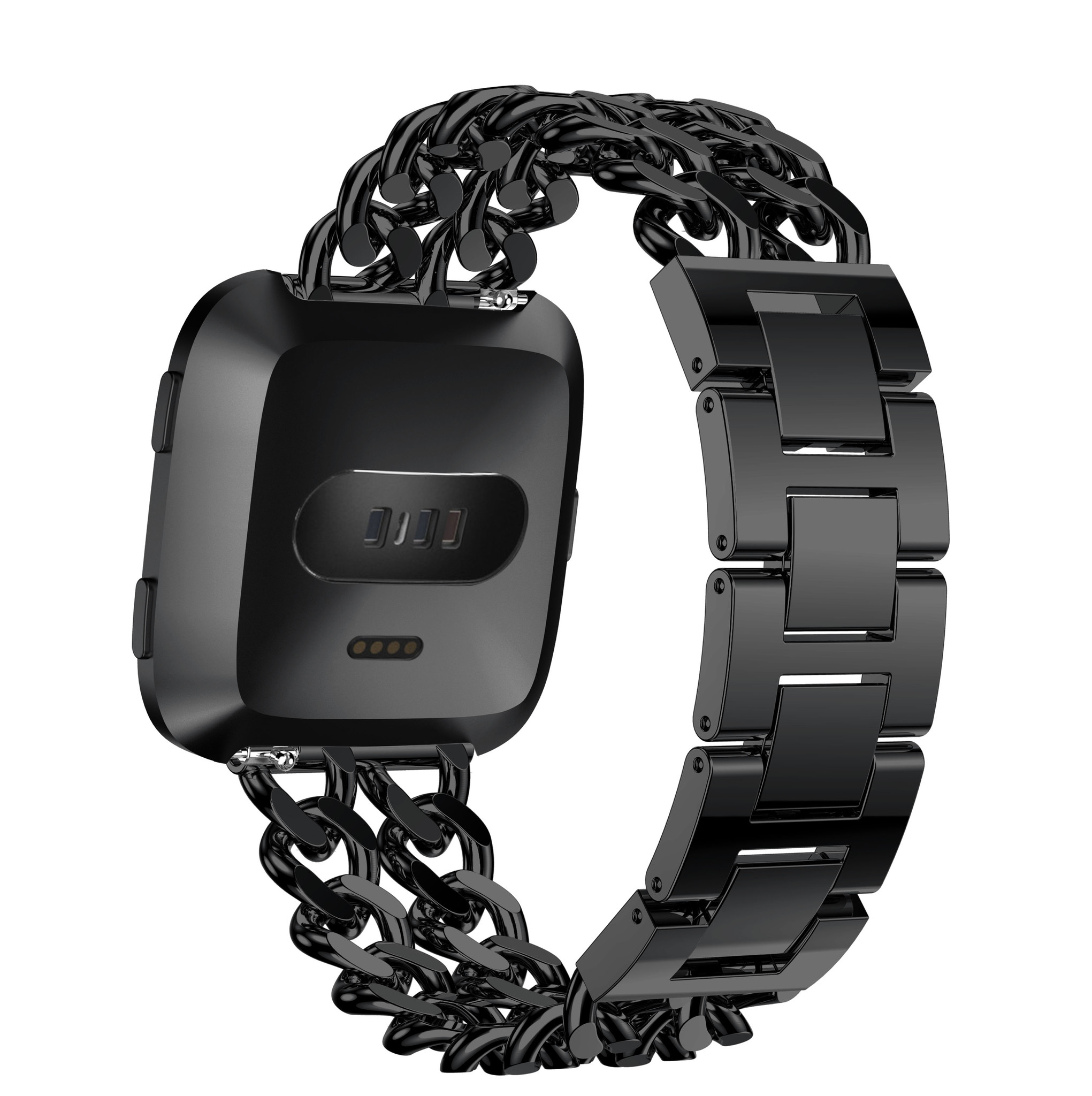 Fitbit Versa cowboy stalen schakel band - zwart